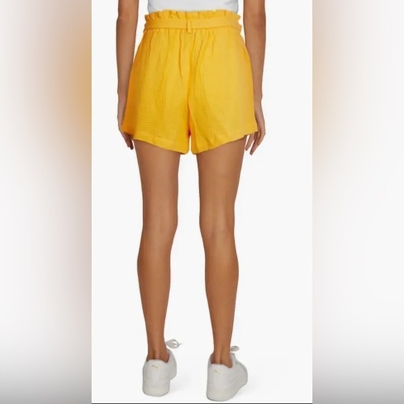 WILDFOX Tie Waist Cotton Gauze Paperbag Shorts- Honeycomb/ Size Medium - Picture 2 of 8